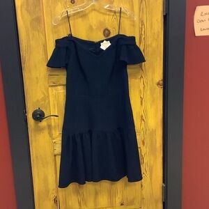 Rebecca Taylor Midnight Blue Off-Shoulder Mini Dress